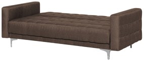 Sofá-cama de 3 lugares em tecido castanho escuro ABERDEEN Beliani