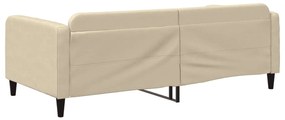 Sofá-cama 100x200 cm tecido cor creme