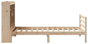 Cama com estante sem colchão 75x190 cm pinho maciço