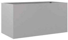 Vaso/floreira 62x30x29 cm aço galvanizado prateado