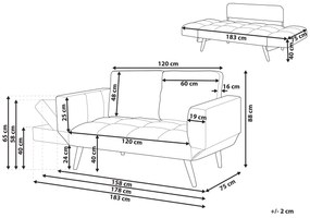 Sofá-cama em tecido rosa BREKKE Beliani