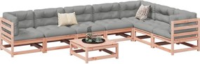 vidaXL 8 pcs conj. sofás jardim madeira abeto-de-douglas