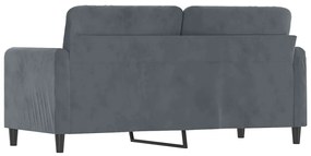 Sofá de 2 lugares 140 cm veludo cinza-escuro