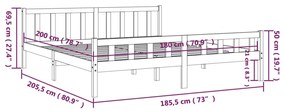 Estrutura de cama super king 180x200 cm madeira maciça cinza