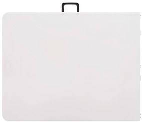 Mesa de jardim dobrável com 2 bancos 180 cm aço e PEAD branco