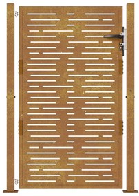 Portão de jardim 105x130 cm aço corten design quadrados
