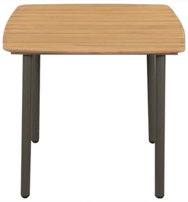 3 pcs conjunto de jantar para jardim vime PE castanho