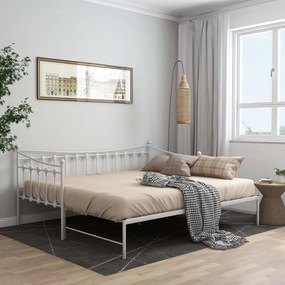 vidaXL Estrutura sofá-cama de puxar 90x200 cm metal branco