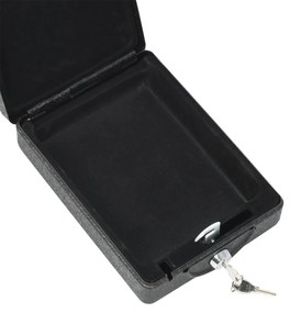 Cofre de Segurança Preto Metal Pequeno Fechaduras
