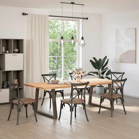 Pés para mesa de jantar em formato de V, 2 peças, aço natural, 100x(72
