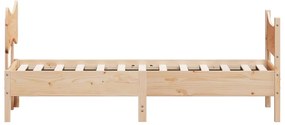 Cama sem colchão 75x190 cm madeira de pinho maciça