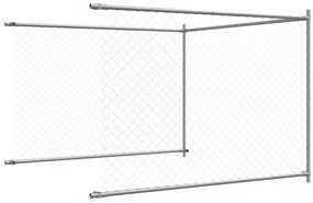Jaula para cão com porta 10x2x1,5 m aço galvanizado cinzento