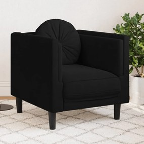 vidaXL Poltrona com almofadão veludo preto