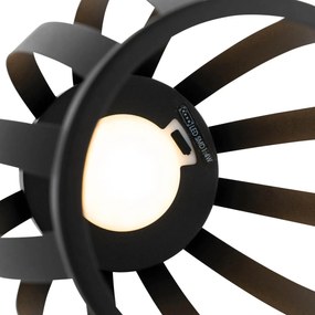 Candeeiro de mesa exterior preto com dimmer de 3 níveis solar e recarregável - Sheldon