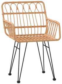 3 pcs conjunto de jantar para jardim vime PE