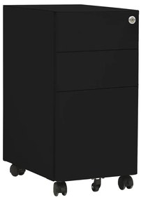vidaXL Arquivador móvel aço 30x45x59 cm preto