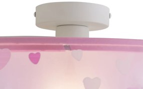Candeeiro de teto infantil rosa com corações - Harrie in Love
