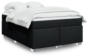 Cama com molas/colchão 140x200 cm tecido preto