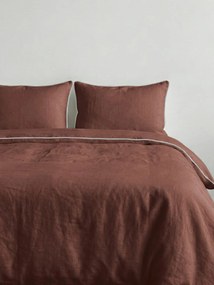 Conjunto de roupa de cama em linho Chocolate White, conjunto de 2