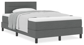 Cama Box Spring com Colchão Cinza Escuro 120x200 cm Tecido