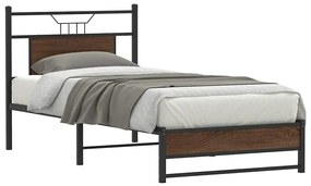 Estrutura cama s/ colchão derivados madeira carvalho castanho