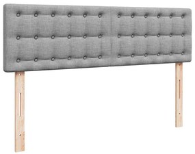 Cama otomana com colchão 140x190 cm tecido cinzento claro