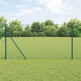 Cerca de Arame Soldado com 7 Postes Verde 1.4x10 m Aço