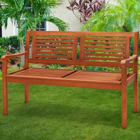 Banco de jardim em madeira de eucalipto 120x60x90 cm com certificação FSC® Castanho