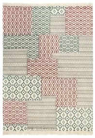 287560 vidaXL Tapete Kilim tecido à mão 160x230 cm algodão padrão multicor