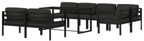 8 pcs conjunto lounge jardim com almofadões alumínio antracite