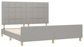 Estrutura de cama sem colchão 160x200 cm tecido cinzento-claro