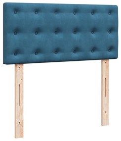 Cama boxspring com colchão 90x190 cm veludo azul