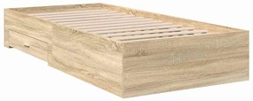 Cama vidaXL Sonoma Carvalho 90x190 cm Madeira Engenharia