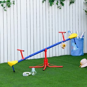 Balanço giratória 360º para crianças acima de 3 anos com base de 4 hastes, postes de parada e alças de fácil aderência Jardim Pátio 182x77x43 cm Multi