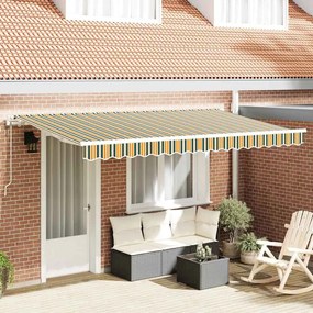 Toldo Retrátil Verde e Amarelo e Branco