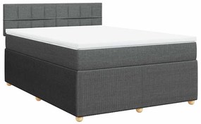 Cama com molas/colchão 160x200 cm tecido cinzento-escuro