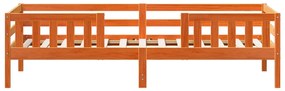 Cama sem colchão 90x190 cm madeira de pinho maciça castanho-mel