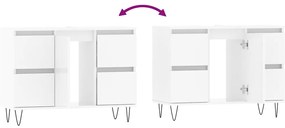 Armário WC 80x33x60 cm derivados de madeira branco brilhante