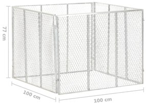 Compostor de jardim 100x100x77 cm ferro galvanizado