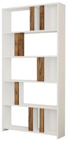 Estante Lima – Branco e Nogueira – 90x180x20 cm