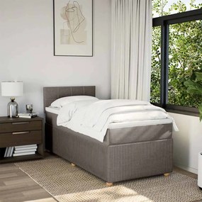 Cama com molas/colchão 90x200 cm tecido castanho-acinzentado