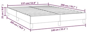 Estrutura de cama 140x200 cm tecido castanho-escuro