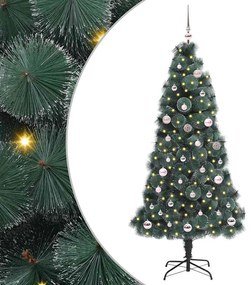 vidaXL Árvore de Natal Artificial Pré-iluminada com Conjunto de Bolas