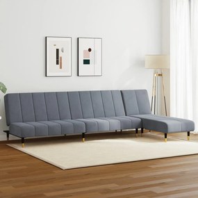 2 pcs conjunto de sofás veludo cinzento-escuro