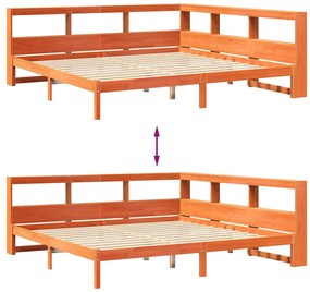 Cama com estante sem colchão 200x200 cm pinho maciço