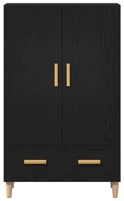 Highboard vidaXL em Carvalho Preto, 70x31x115 cm, Feito de Madeira Der