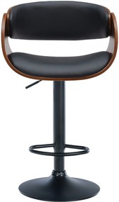 Banco de bar Portmore em couro sintético 52 x 87-108 x 52 cm Cor Nogueira + Preto
