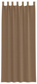 Cortinas de voile com laços 2 pcs castanho-claro 140x260 cm