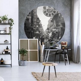 Papel de parede circular "Hong Kong the Old Days" 190 cm