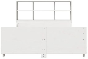 Cama com estante sem colchão 140x190 cm madeira maciça branco
